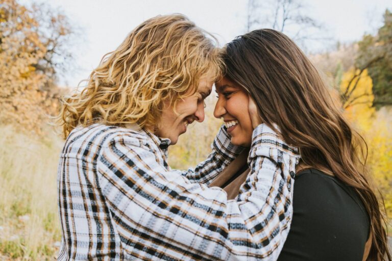 Vibrant Fall Engagement Session at Mueller Park in Bountiful Utah