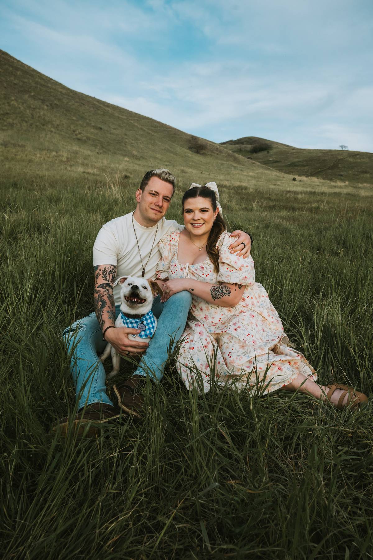 Utah engagement photos in pampas grass, Davis County engagement session