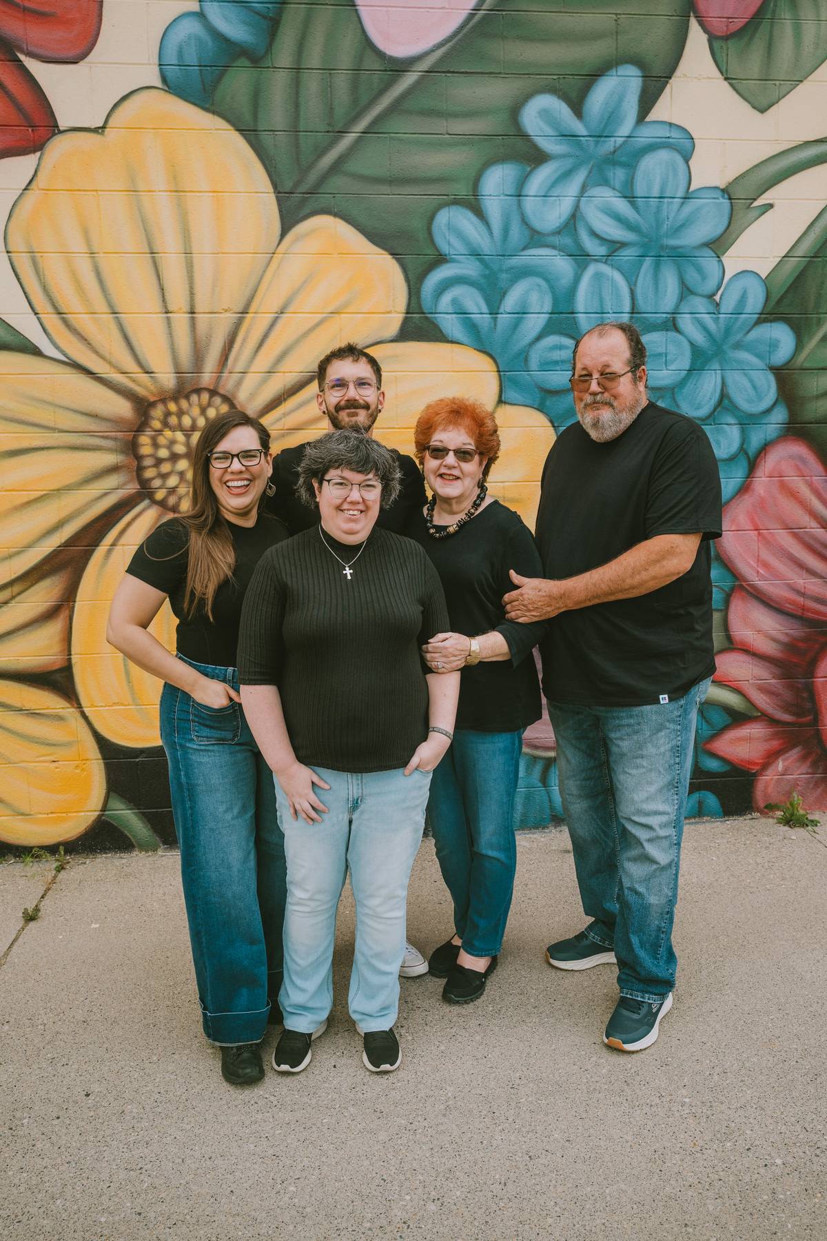 Utah family photography session at urban mural location in downtown Salt Lake City