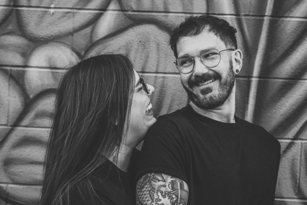 Utah family photographer capturing candid emotions and moments during urban session